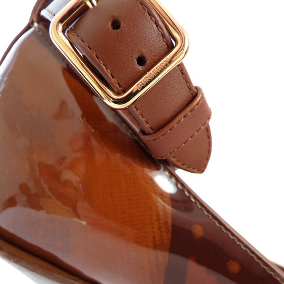 Burberry Patent Leather Scallop Detail Pointed Toe Pumps, Retro Party Event NIB - Picture 4 of 16